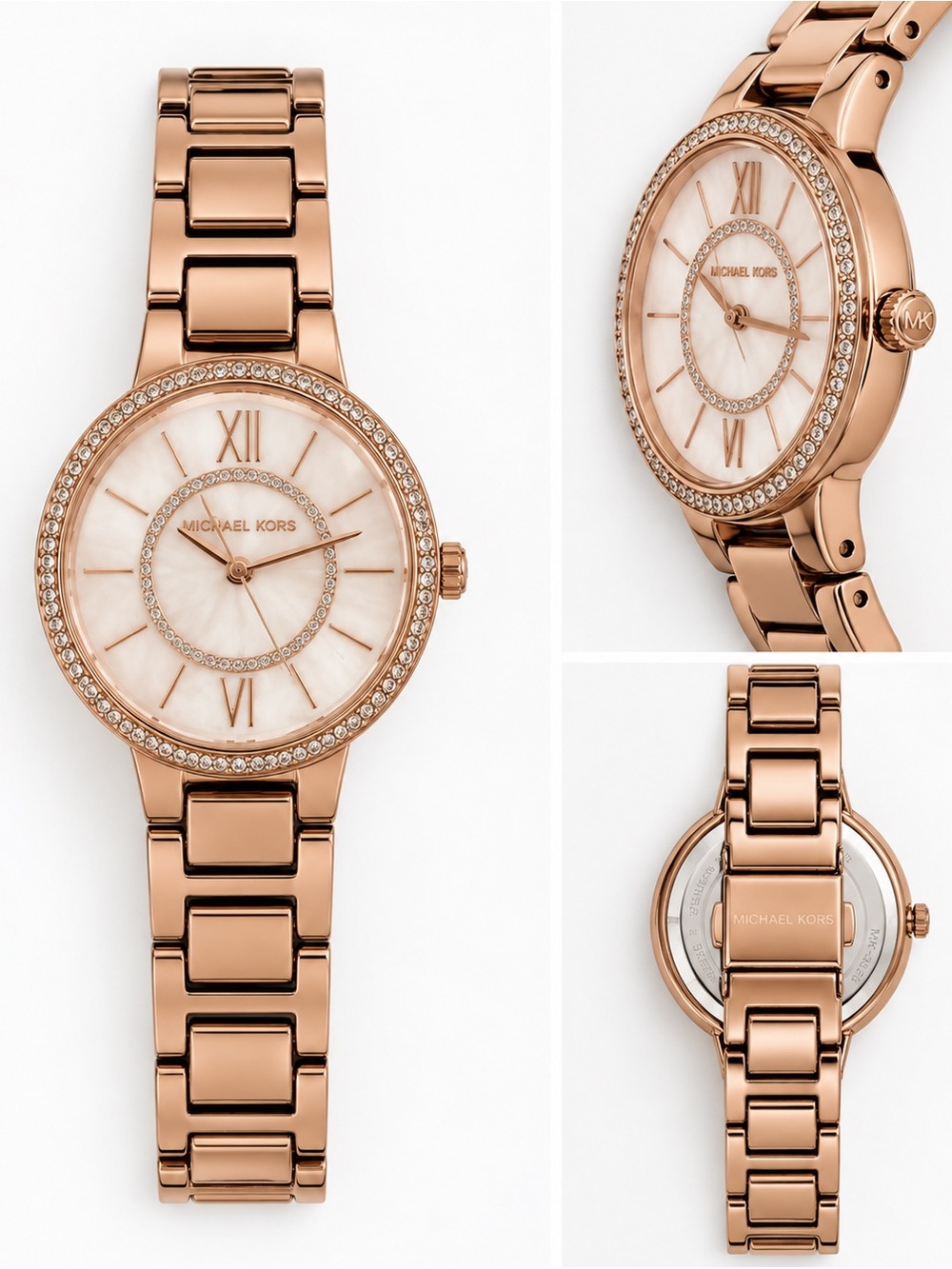 Michael Kors Rose Gold Crystal-Trim Bracelet Watch